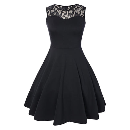 Sleeveless Lace A Line Party Swing Skater Dress