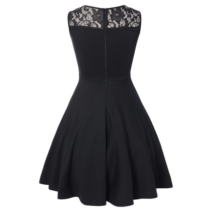 Sleeveless Lace A Line Party Swing Skater Dress