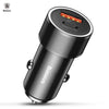 Baseus Small Screw Type-C PD + USB QC3.0 Quick Car Charger