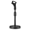 Black Microphone Stand with Compact Round Base