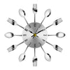 Novel Stainless Steel Knife Fork Spoon Analog Wall Clock Home Decoration