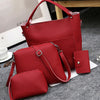 4pcs Women PU Leather Handbag Shoulder Crossbody Bag Wristlet Card Holder