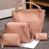 4pcs Women PU Leather Handbag Shoulder Crossbody Bag Wristlet Card Holder