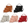 4pcs Women PU Leather Handbag Shoulder Crossbody Bag Wristlet Card Holder