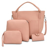 4pcs Women PU Leather Handbag Shoulder Crossbody Bag Wristlet Card Holder