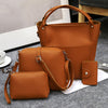 4pcs Women PU Leather Handbag Shoulder Crossbody Bag Wristlet Card Holder