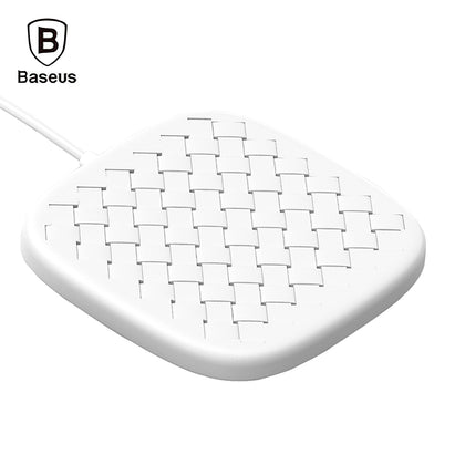 Baseus BSWC - P13 Fast Wireless Charger Woven Leather Charging Pad 10W