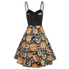 Open Back Cami Straps Halloween Pumpkin Dress