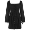 Tie Cuffs Button Up Long Sleeve Dress