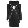 Spider Print Long Sleeve Halloween Costume Dress