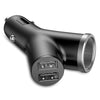 Baseus Y-shape Dual USB Car Charger with Cigarette Extended Port