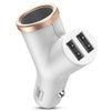 Baseus Y-shape Dual USB Car Charger with Cigarette Extended Port