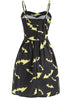 Halloween Bats Print Buckle Up Dress