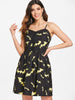 Halloween Bats Print Buckle Up Dress