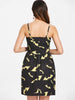 Halloween Bats Print Buckle Up Dress