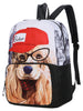 Dog Pattern Large Capacity School Backpack