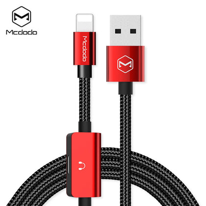 Mcdodo CA - 5020 3-in-1 Earphones Audio Fast Charging 8 Pin Cable 1.2M