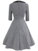 Vintage Shawl Collar Dotted Pin Up Dress