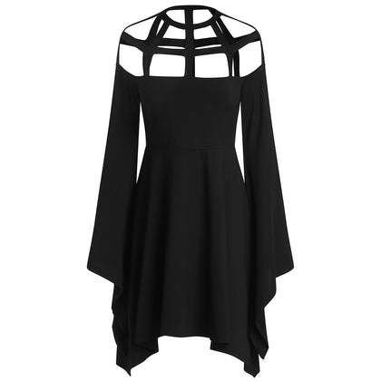 Halloween Costume Hollow Out Flare Sleeve Dress