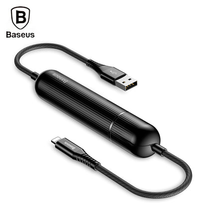Baseus 2-in-1 Power Bank Charging 8 Pin Cable Portable 2.4A 1.2M