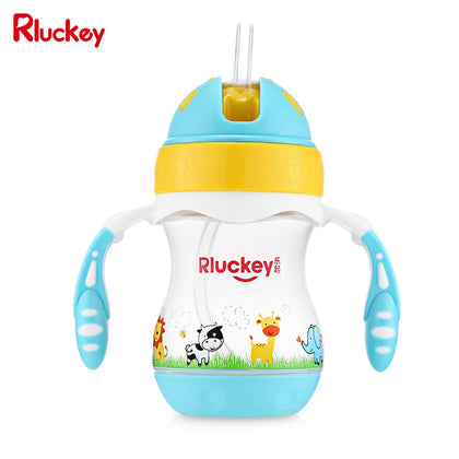 Rluckey L - SH004 180ml Slide Cover Binaural Straw Cup Baby Kettle