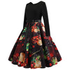 Vintage Long Sleeves Printed Pin Up Dress Women