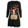 Christmas Elk Print Mini Tee Dress