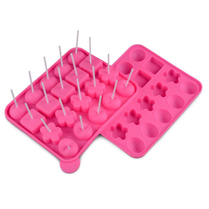 20-hole Flower-shaped Heart-shaped Square Combination Silicone Lollipop Mold