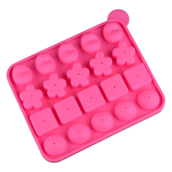20-hole Flower-shaped Heart-shaped Square Combination Silicone Lollipop Mold