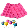 20-hole Flower-shaped Heart-shaped Square Combination Silicone Lollipop Mold