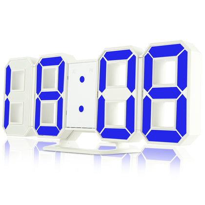 Famirosa TS - S60 - W 3D LED Digital Alarm Clock 24 / 12 Hours Display for Home Kitchen Office