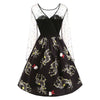 Deer Pattern Christmas Mesh Panel Dress