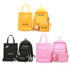 4PCS Girls Casual Bag Letter Embroidered Lightweight Women Backpack