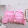 4PCS Girls Casual Bag Letter Embroidered Lightweight Women Backpack