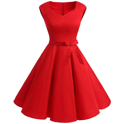Vintage Sweetheart Neck Fit and Flare Dress