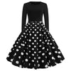 Vintage Long Sleeve Polka Dot Pin Up Dress