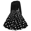 Vintage Long Sleeve Polka Dot Pin Up Dress