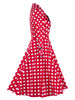 Polka Dot Print Long Sleeve A Line Dress