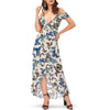 Butterfly Print Cold Shoulder Ruffle Dress