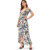 Butterfly Print Cold Shoulder Ruffle Dress