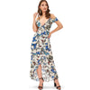 Butterfly Print Cold Shoulder Ruffle Dress