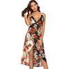 Eyelash Lace Panel Floral Print Wrap Dress