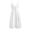 Smocked Tie Front Buttoned Dress