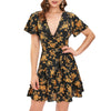 Floral Ruffled Mini A Line Dress