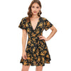 Floral Ruffled Mini A Line Dress