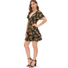 Floral Ruffled Mini A Line Dress