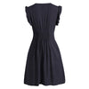 Plunging Neckline Buttons Mini Dress