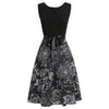 Printed Sleeveless Fit And Flare Vintage Dress