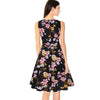 Lace Panel Floral Print A Line Dress