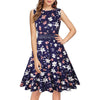 Lace Panel Floral Print A Line Dress